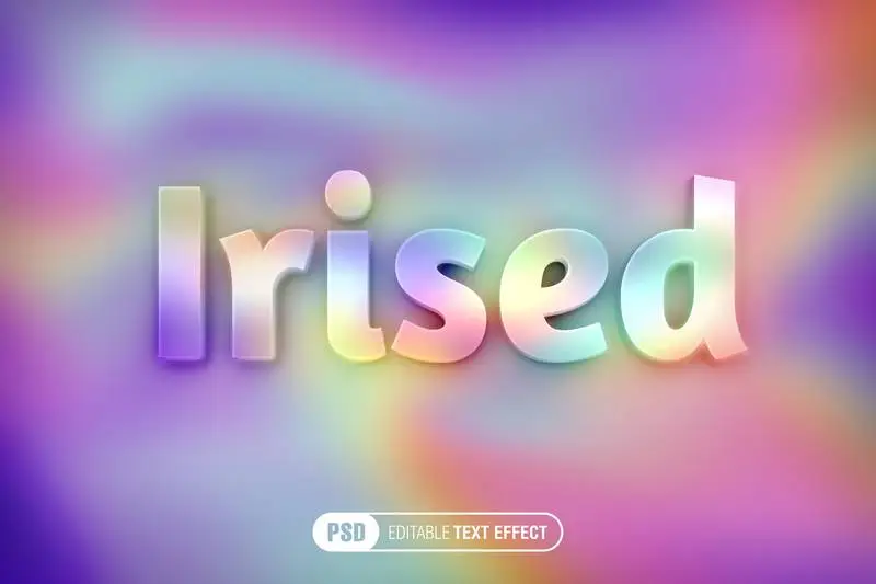 Editable Iridiscent Text Effect