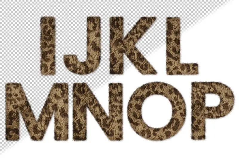 Set of Animal Fur Letters Set I to P