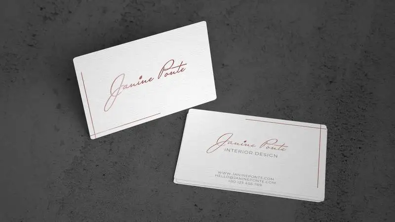 Elegant Business Cards on Stone Surface