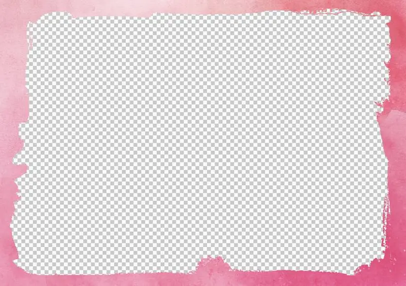 Isolated Pink Paint Brushstrokes Frame