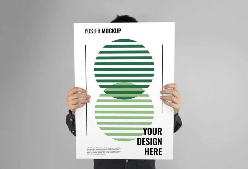 Hands Holding a Poster Mockup
