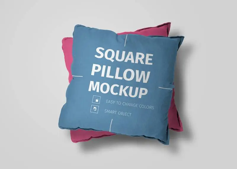 Mockup of Two Cushions on a Light Gray Background