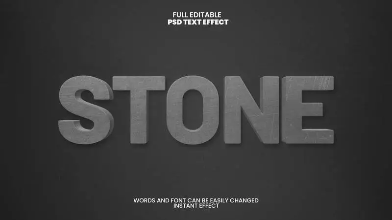 Sculpted Stone Text Effect