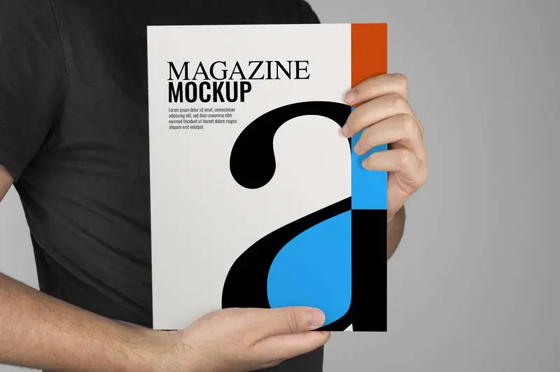 Mockup of Model Holding a Magazine