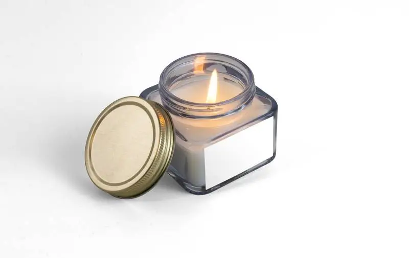Isolated Candle with Opened Lid