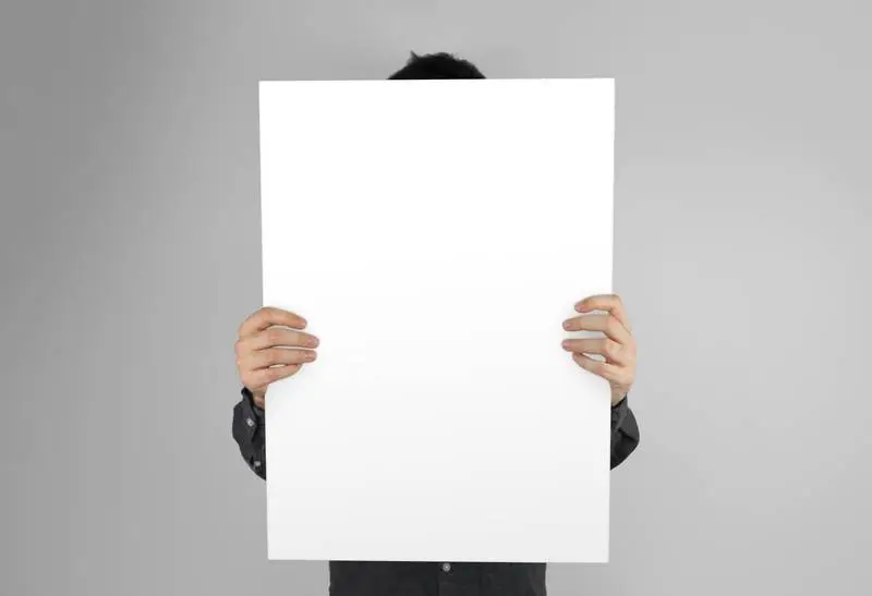 Isolated Hands Holding a Poster