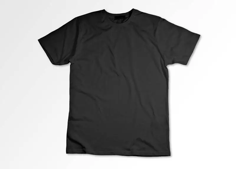 Isolated Opened Black T-Shirt