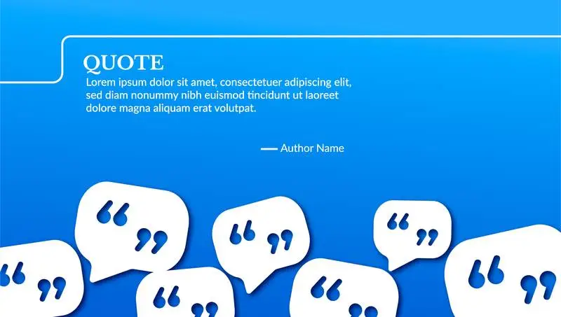 Blue Banner for Quote with Bubbles Composition