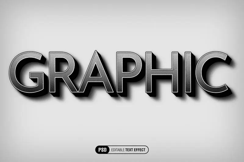 Black and White Retro Text Effect