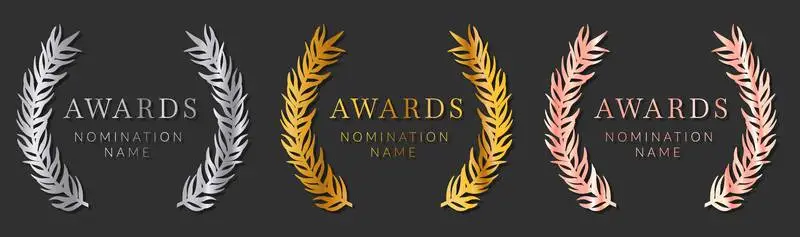 Collection of Metallic Badges for Nominated Awards