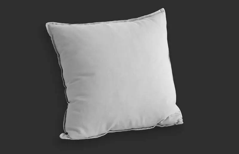 White Square Pillow Over Black Surface
