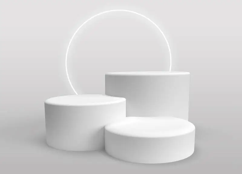 Three 3D Podiums for Product Presentation