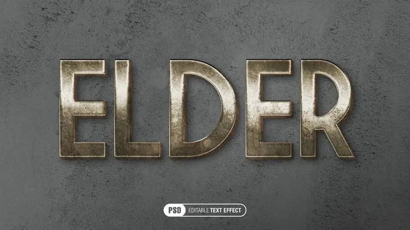 Grunge Metallic Golden Text Effect