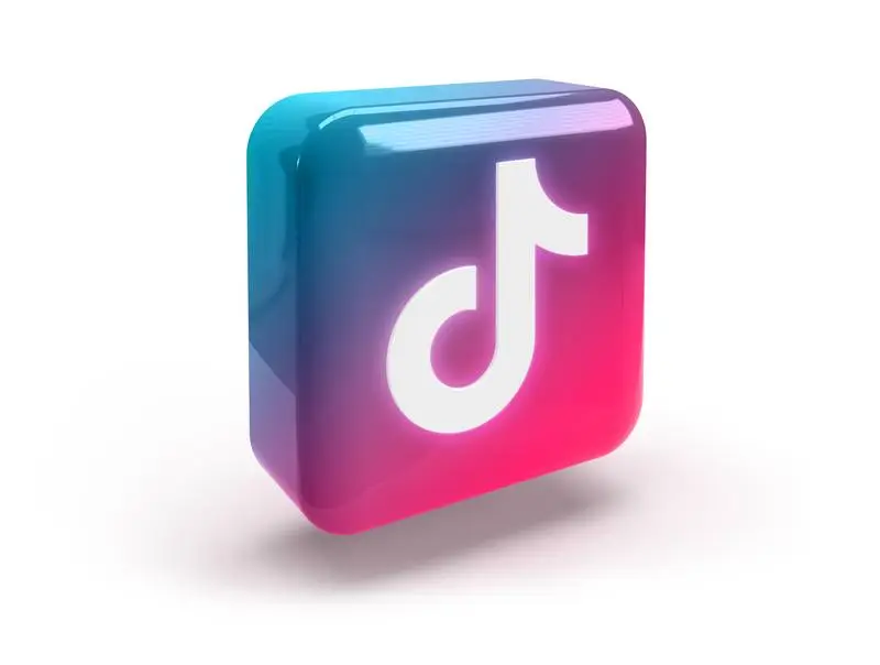 Rounded Square with Glossy TikTok Logo