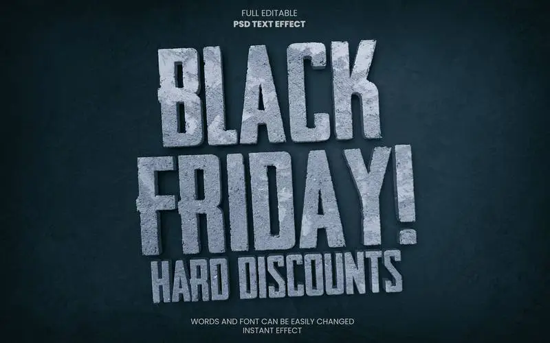 Black Friday Stone Text Effect