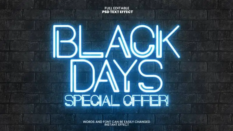 Black Friday Neon Text Effect