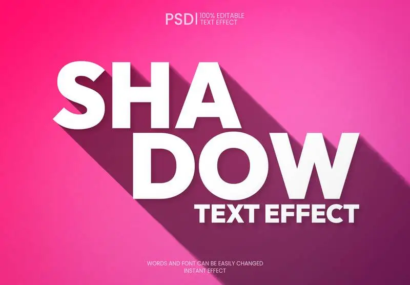 Editable Long Shadow Text Effect
