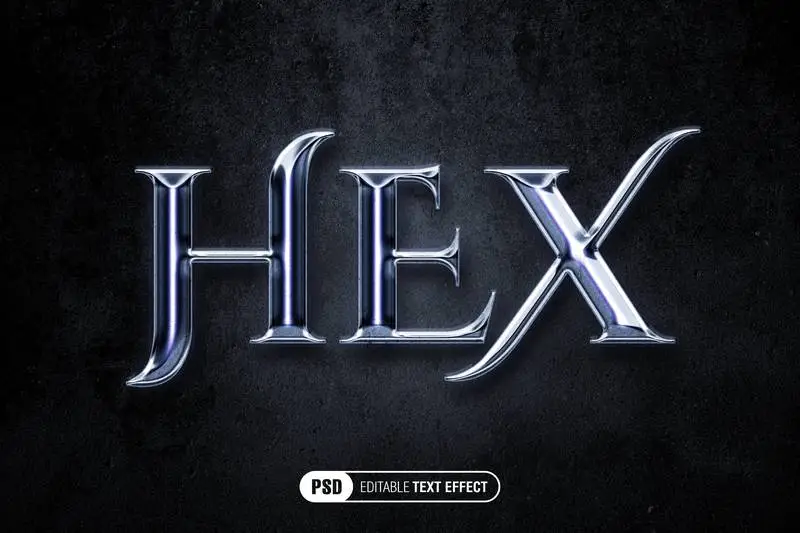 Editable Metallic Fantasy Text Effect