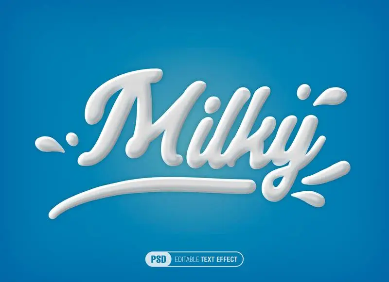 Editable Milky Text Effect