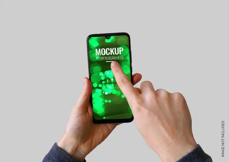 Two Hands Holding Smartphone Mockup