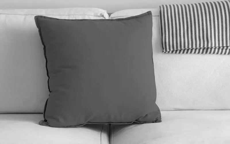Gray Pillow Over White Sofa