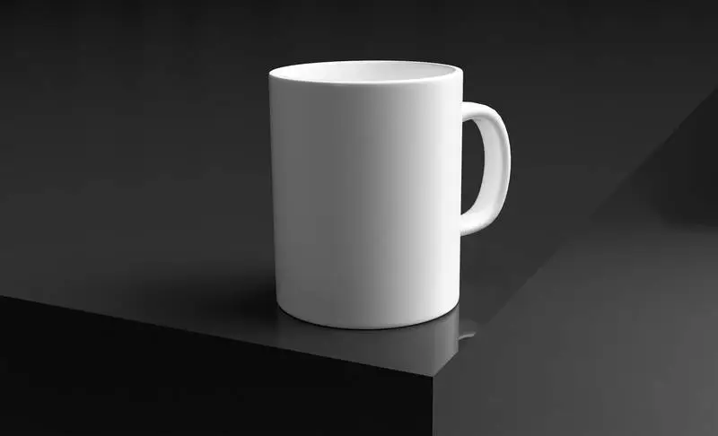 White Mug Over Elegant Surface