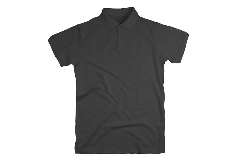 Black Opened Polo Shirt Over Black Surface