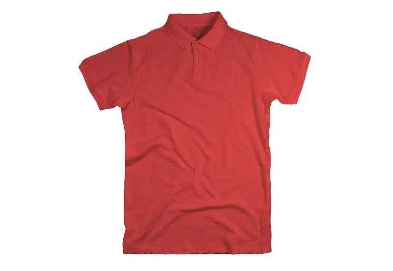 Red Opened Polo Shirt Over Black Surface