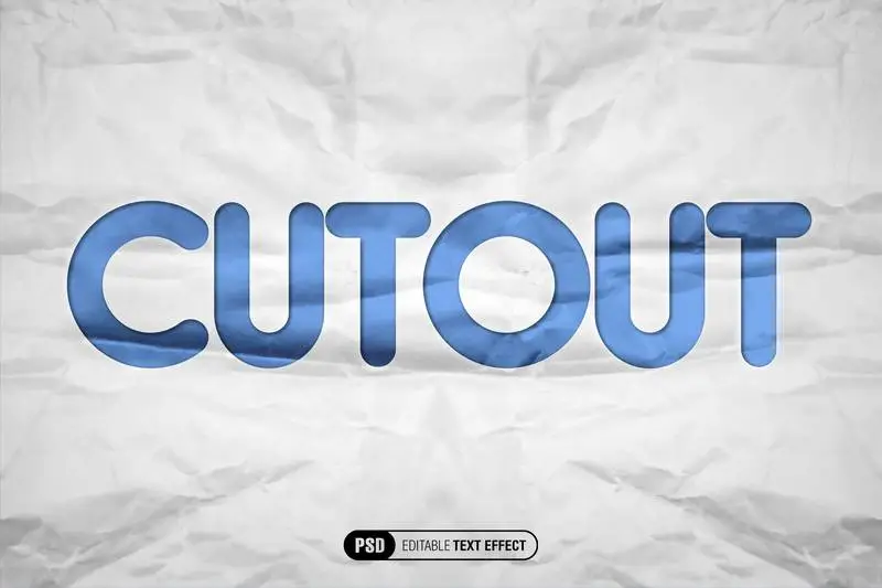 White Papercut Texture Text Effect