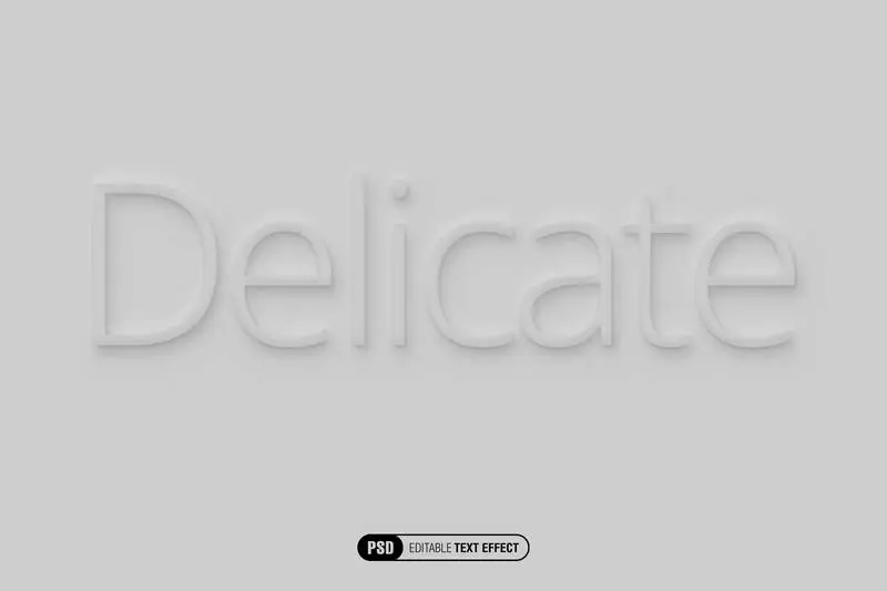 Text Effect Neumorphic on Grey