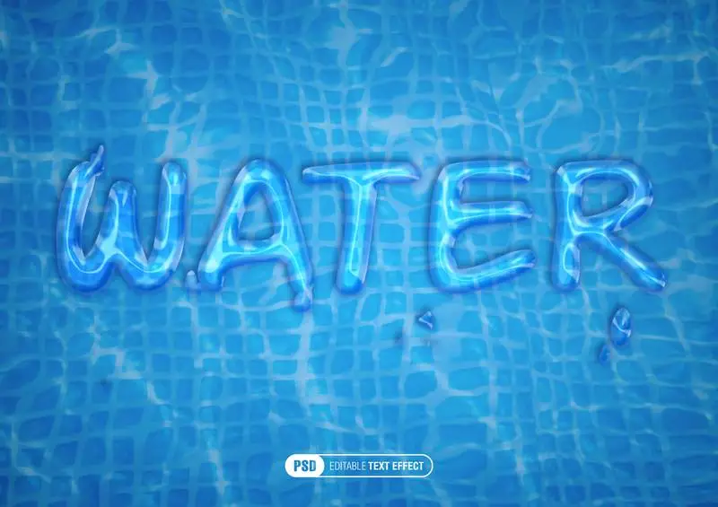Pool Water Background Text Effect