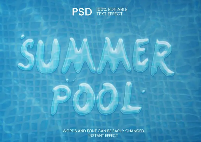 Water Mockup Over Swimming Pool Surface