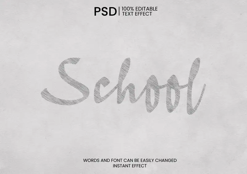 Hand-Drawn School Text Effect