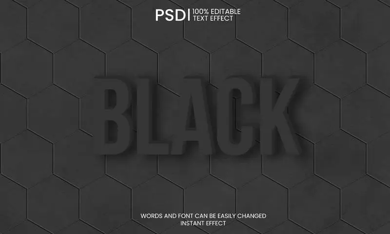 Black Block Text Effect