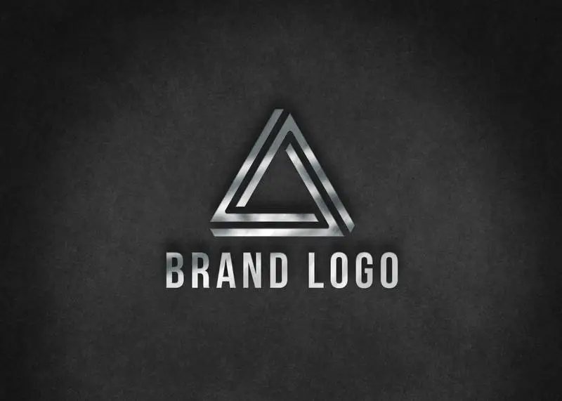 Metallic Logo Over Black Surface Mockup