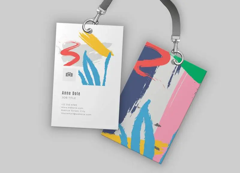 ID Cards with Holder Mockup