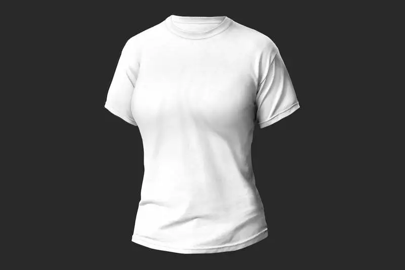 White T-Shirt for Women Over Dark Surface