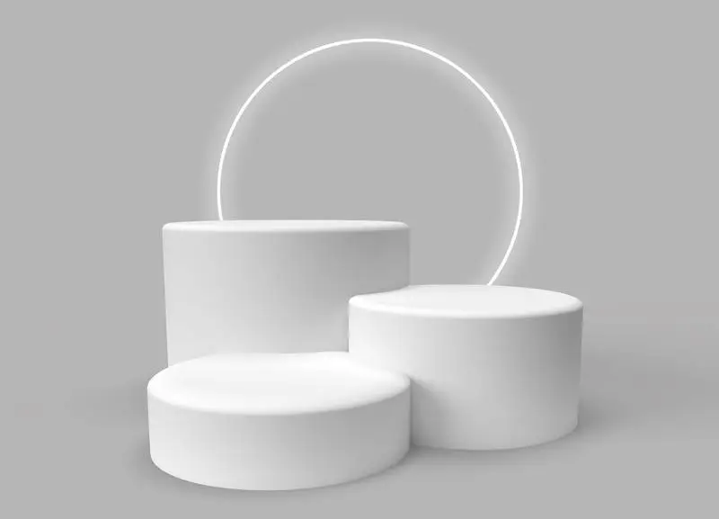 White and Gray 3D Podiums for Product Presentation