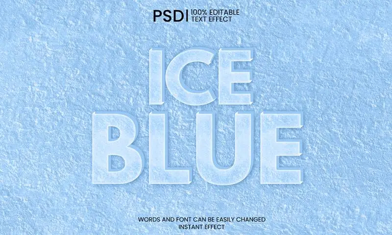 Ice Blue Color Text Effect