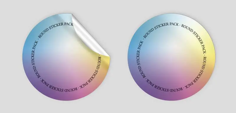Pack of Round Stickers Mockup
