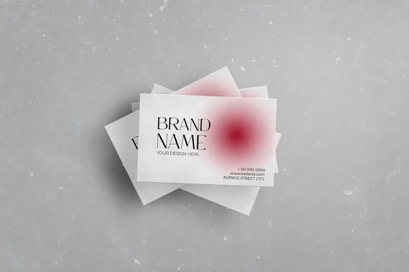 Classic Business Cards Pack Over Marble Surface Mockup
