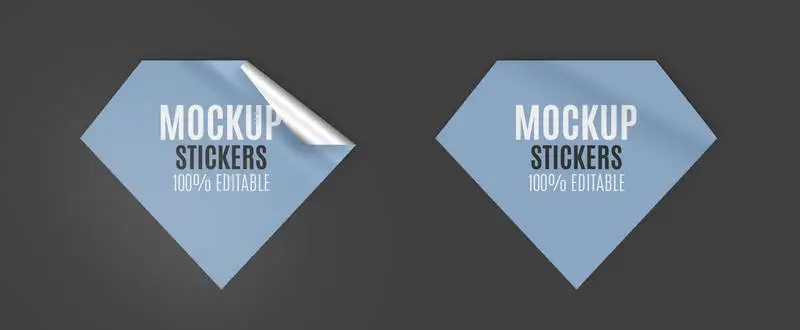 Set of Diamond Stickers Mockup