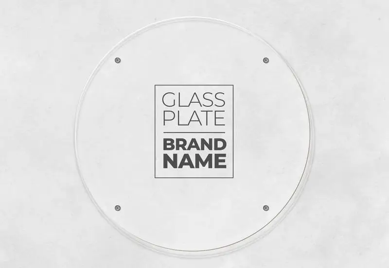 Glass Round Plate for Brand Mockup
