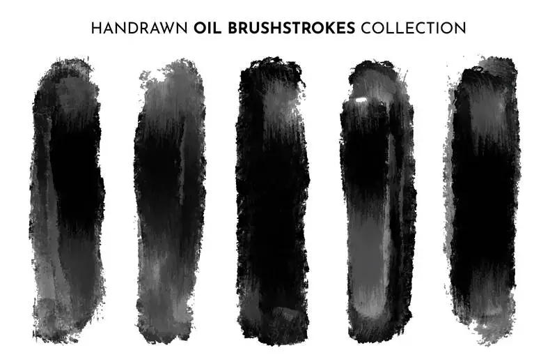 Hand-Drawn Oil Brushstrokes Collection