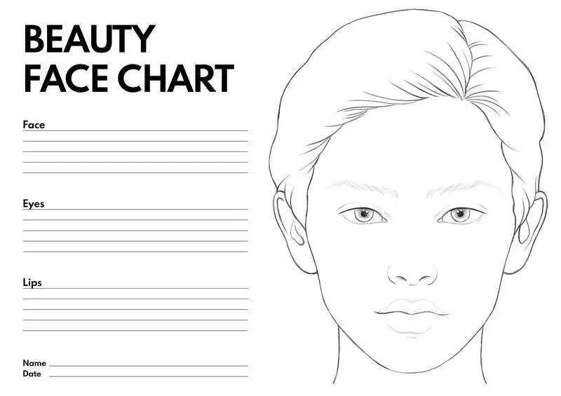 Hand-Drawn Woman Face Template