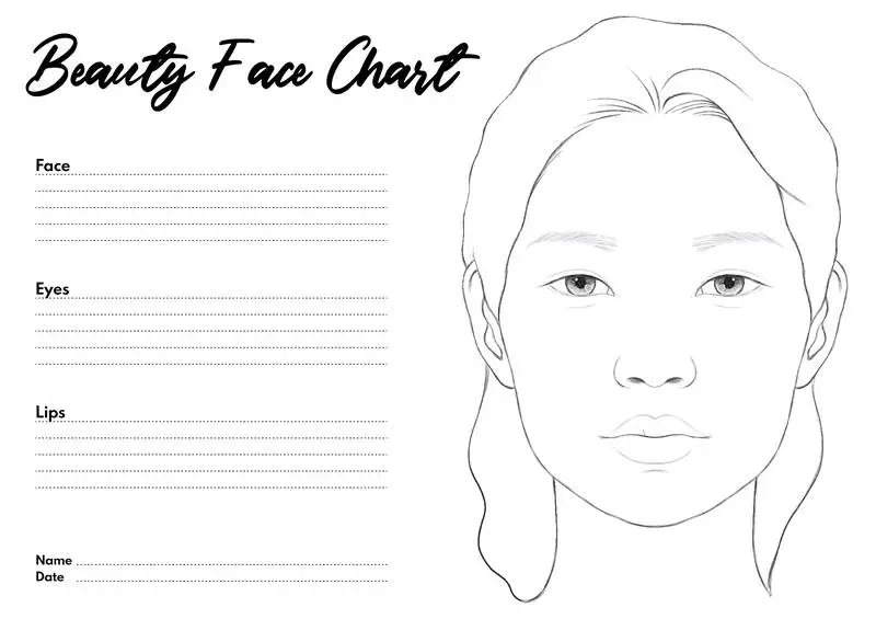 Hand-Drawn Template of Woman Face
