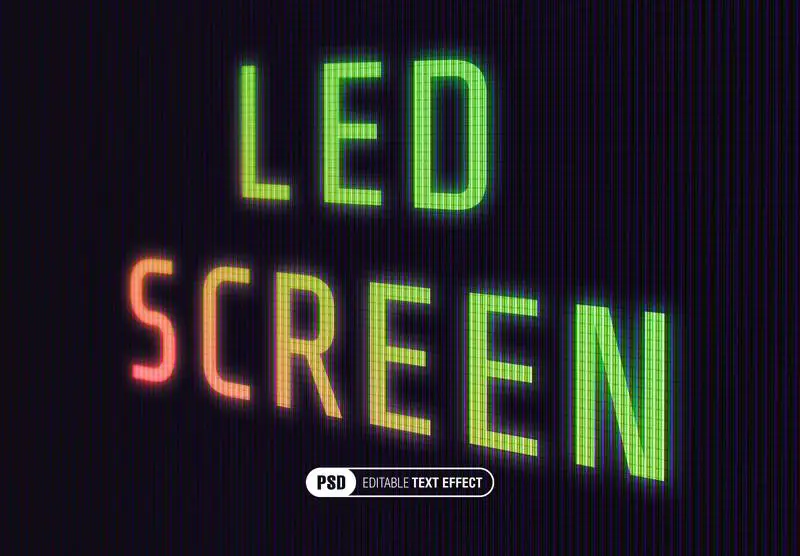 LED Screen Text Effect