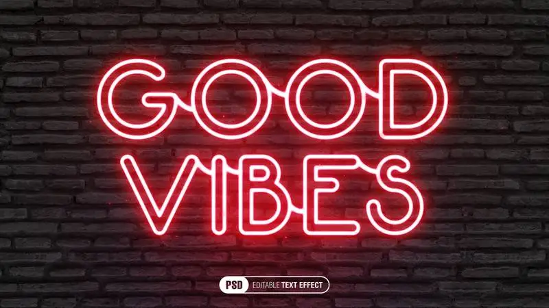 Red Neon Text Effect