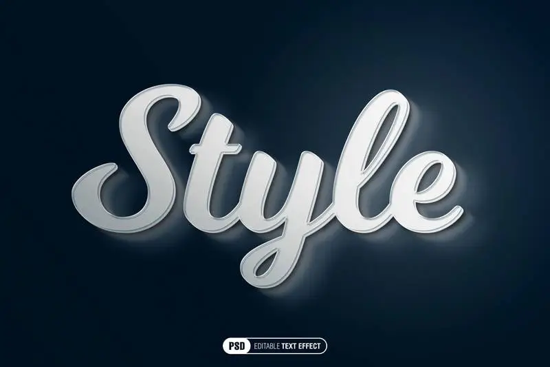 Elegant 3D Text Effect on Dark Background