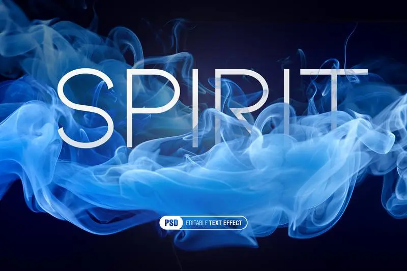 Blue Smoke Text Effect
